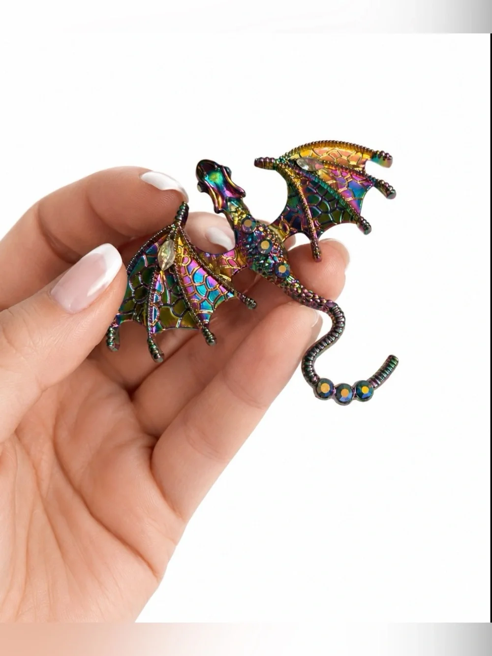 Dragon Fantasy Oil Slick Brooch Flying Dragon Modern